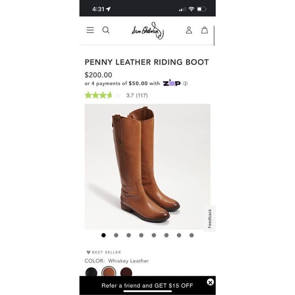 Sam Edelman Penny Leather Riding Boot Tall Taupe Tan Brown - Picture 12 of 12